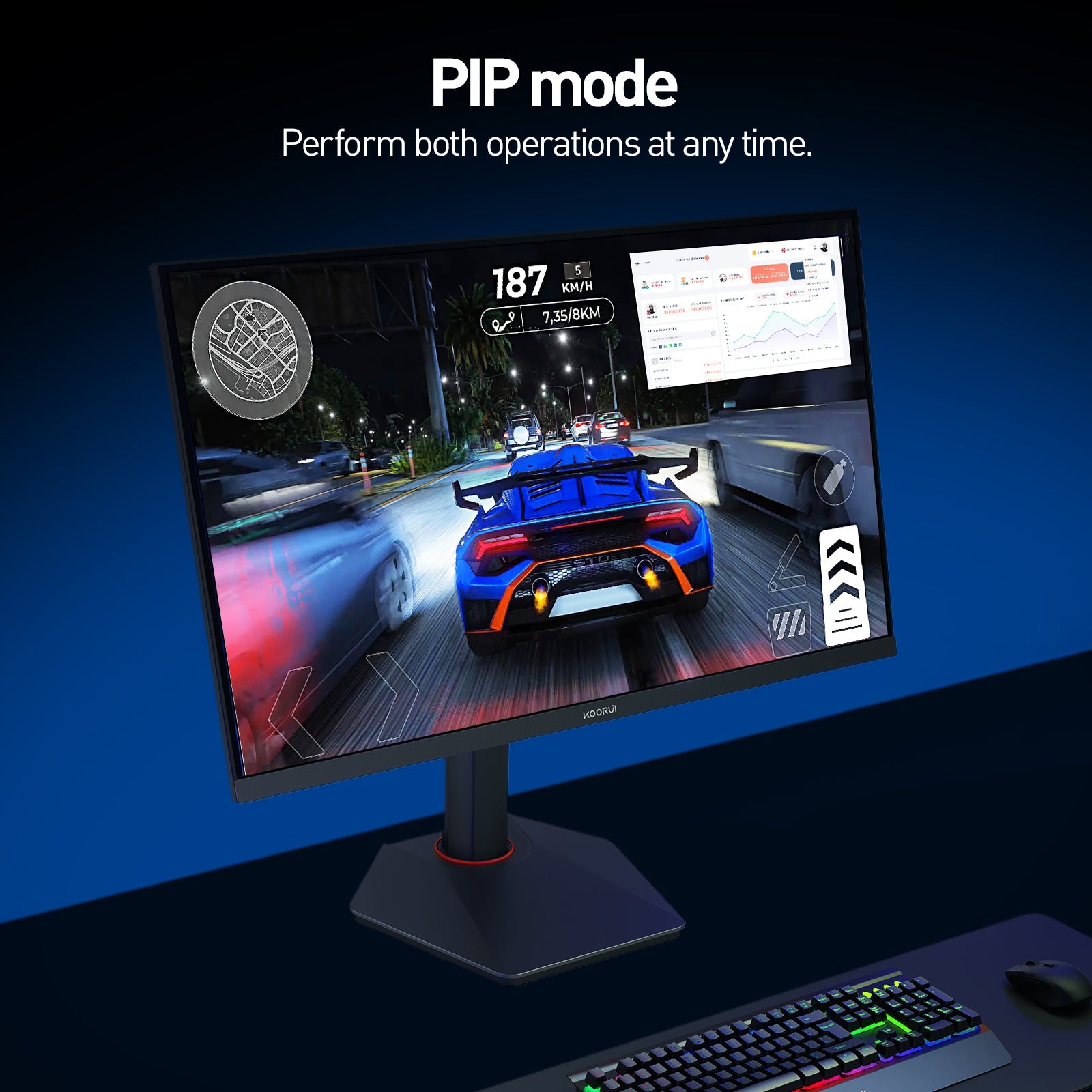 KOORUI G2741L 27-inch IPS 4K UHD Dual-Mode 160Hz+UHD/320Hz+FHD Gaming Monitor