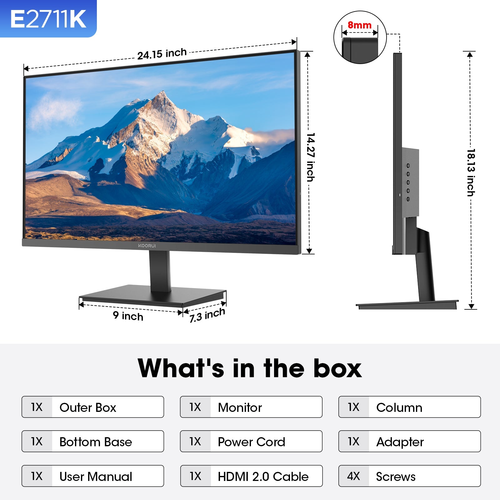 KOORUI E2711K 27-inch IPS FHD 144Hz Business Monitor