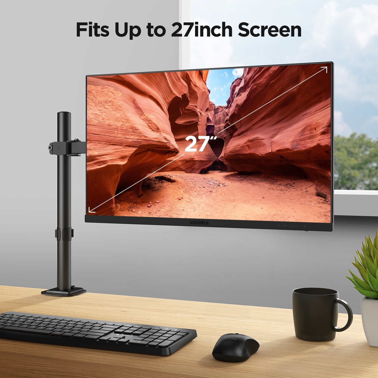 KOORUI KR10G Single Monitor Stand Desk Mount for 13-32 Inch Holds Screens