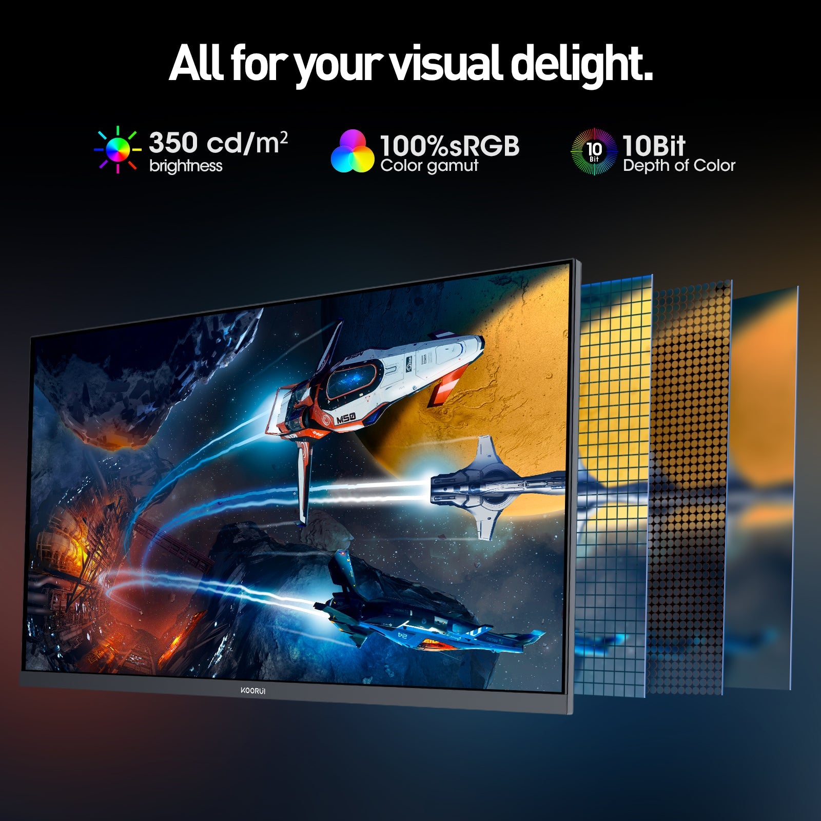 KOORUI G2741L 27-inch IPS 4K UHD Dual-Mode 160Hz+UHD/320Hz+FHD Gaming Monitor