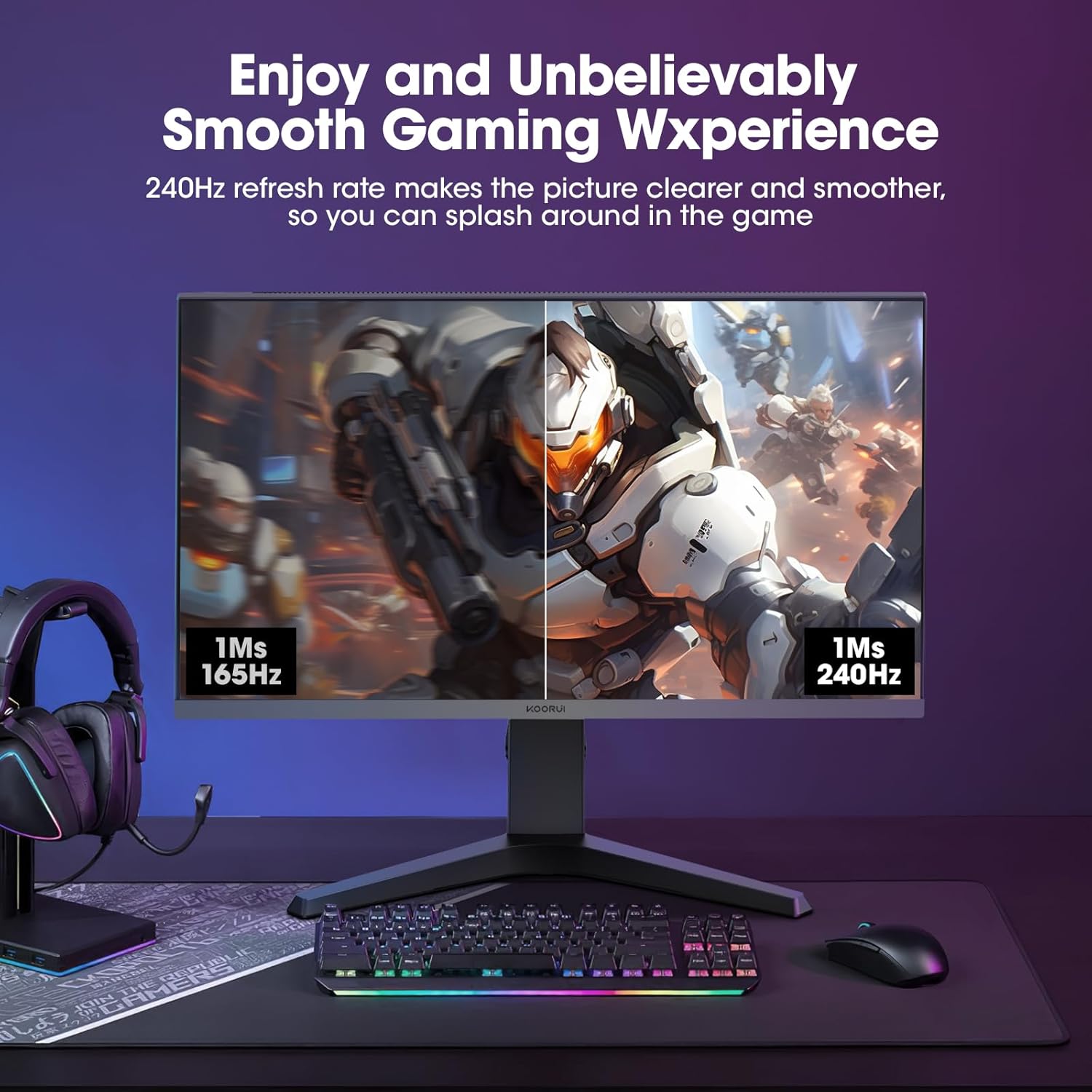 KOORUI 27E3QK 27-inch IPS QHD 240Hz Gaming Monitor