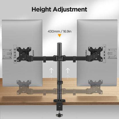 KOORUI KR20G Dual Monitor Stand for 13-27 Inch Holds Screens