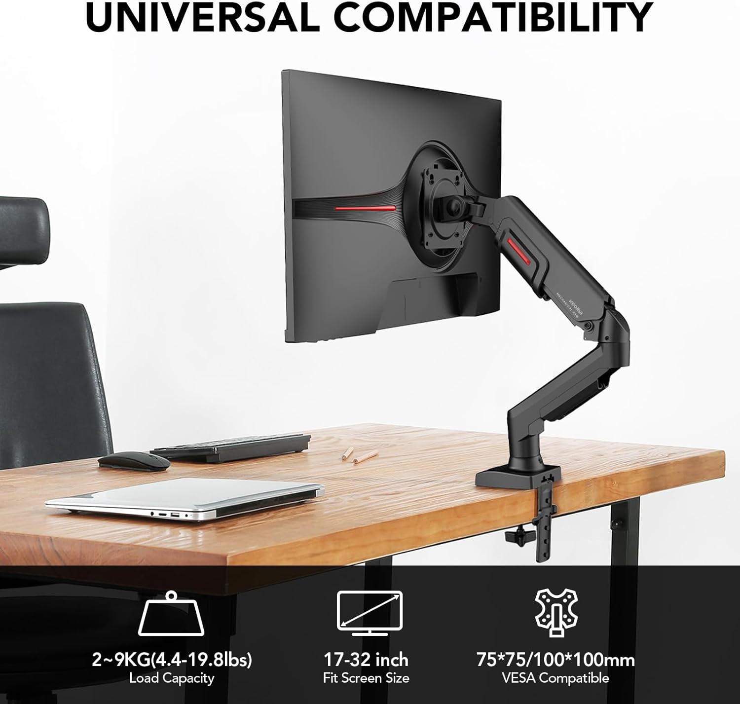 KOORUI KR20Y Desk Mount Single Adjustable Monitor Arm