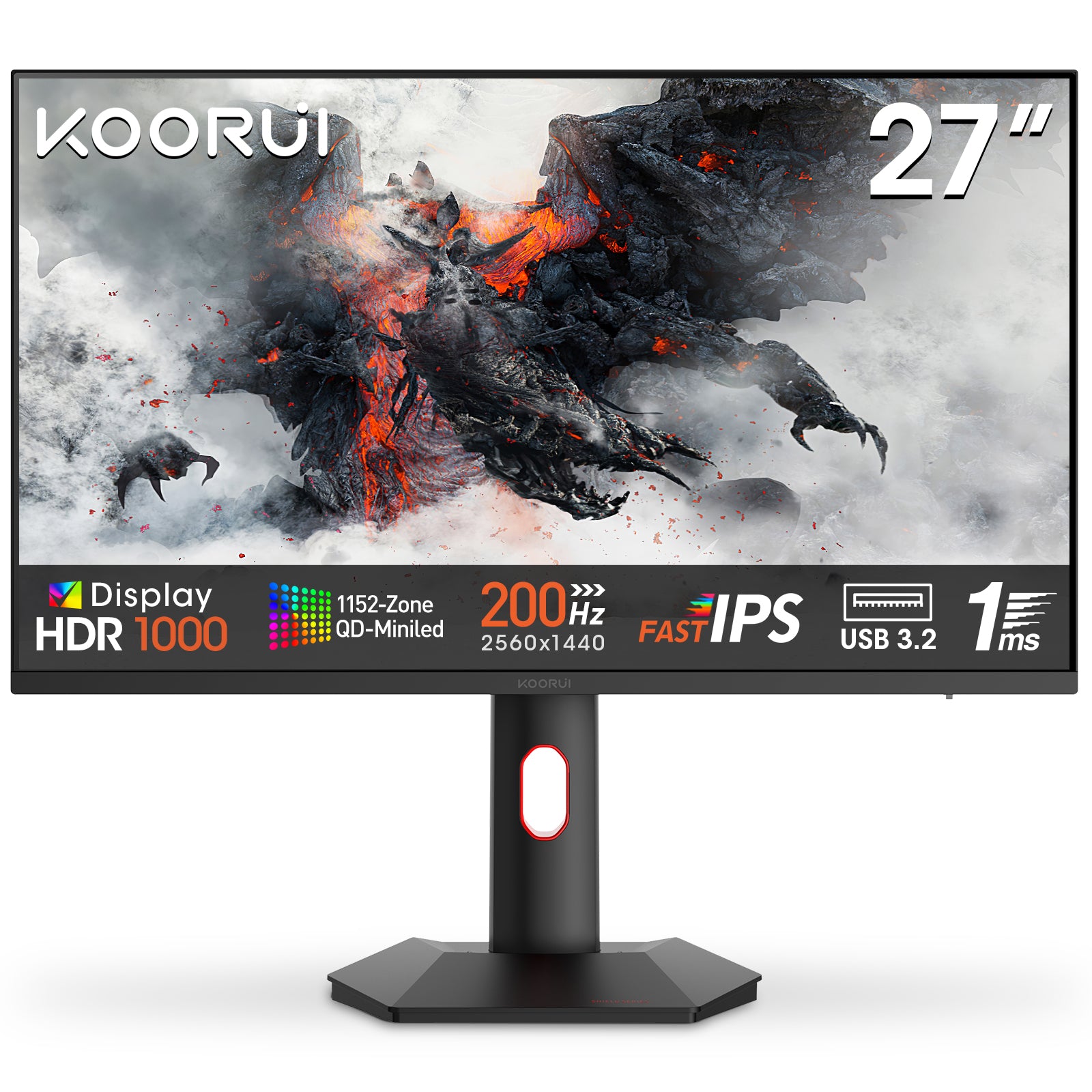 KOORUI S2721PM 27-inch IPS/MINI LED QHD 200Hz Gaming Monitor