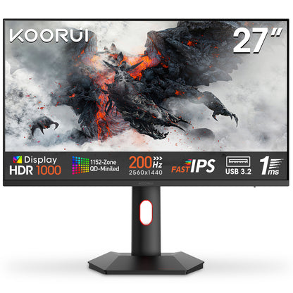 KOORUI S2721PM 27-inch IPS/MINI LED QHD 200Hz Gaming Monitor
